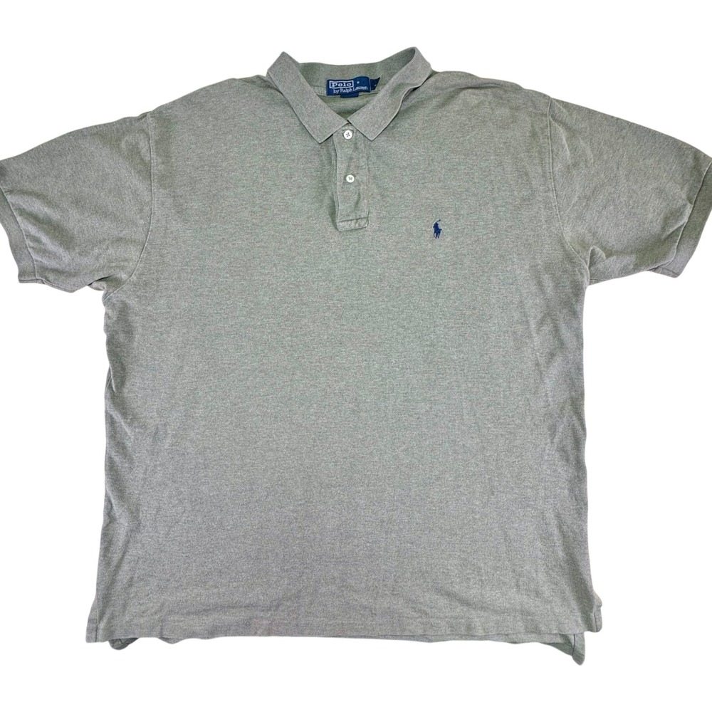 Polo Ralph Lauren Sage Gray‎ Cotton Polo Shirt XXL Classic Fit Embroidered Pony